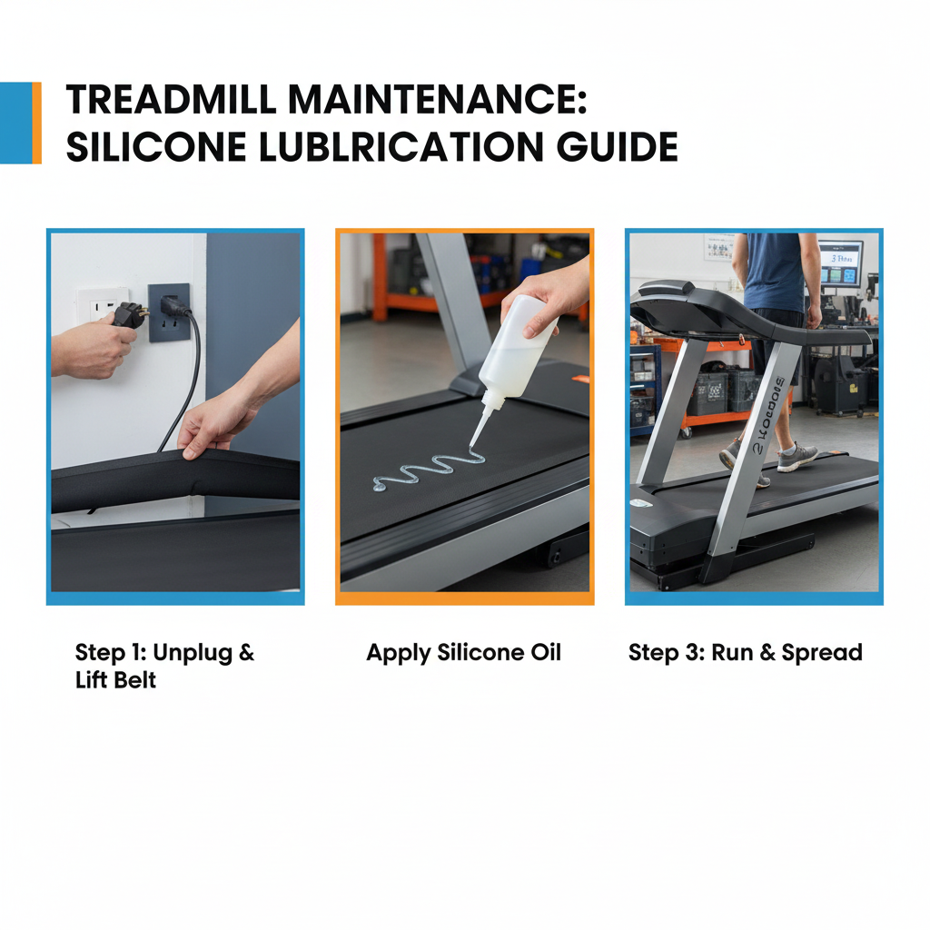 An infographic showing how to apply silicone oil under the belt