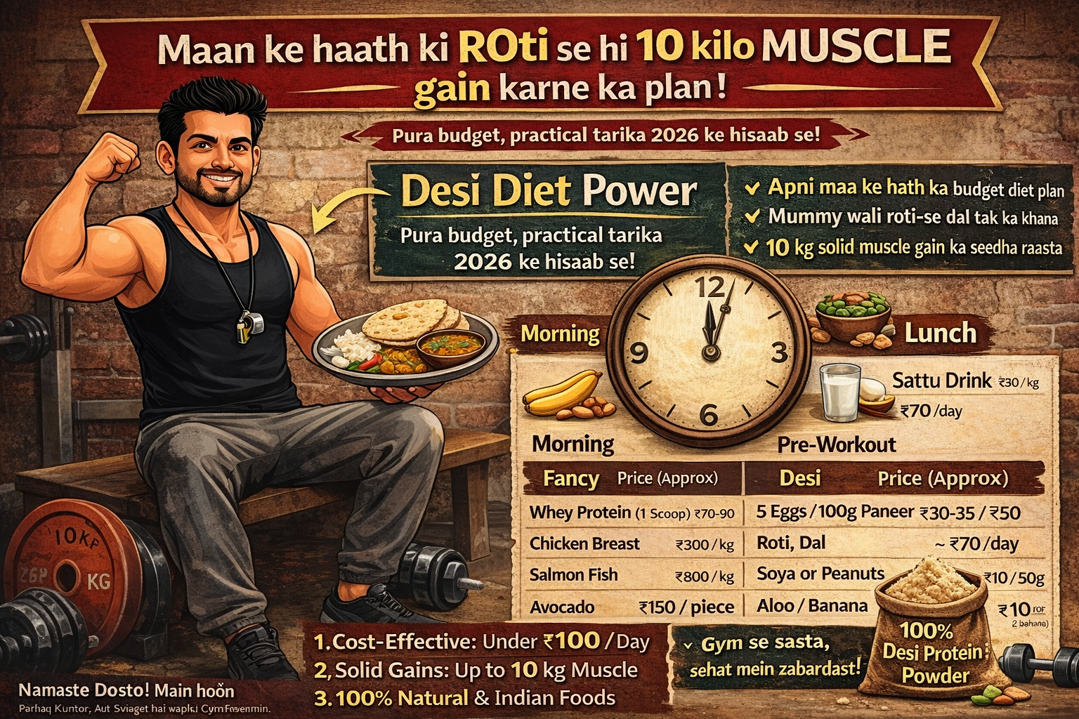 Maa Ke Haath Ki Roti Se Hi 10 Kilo Muscles Gain Karne Ka Plan